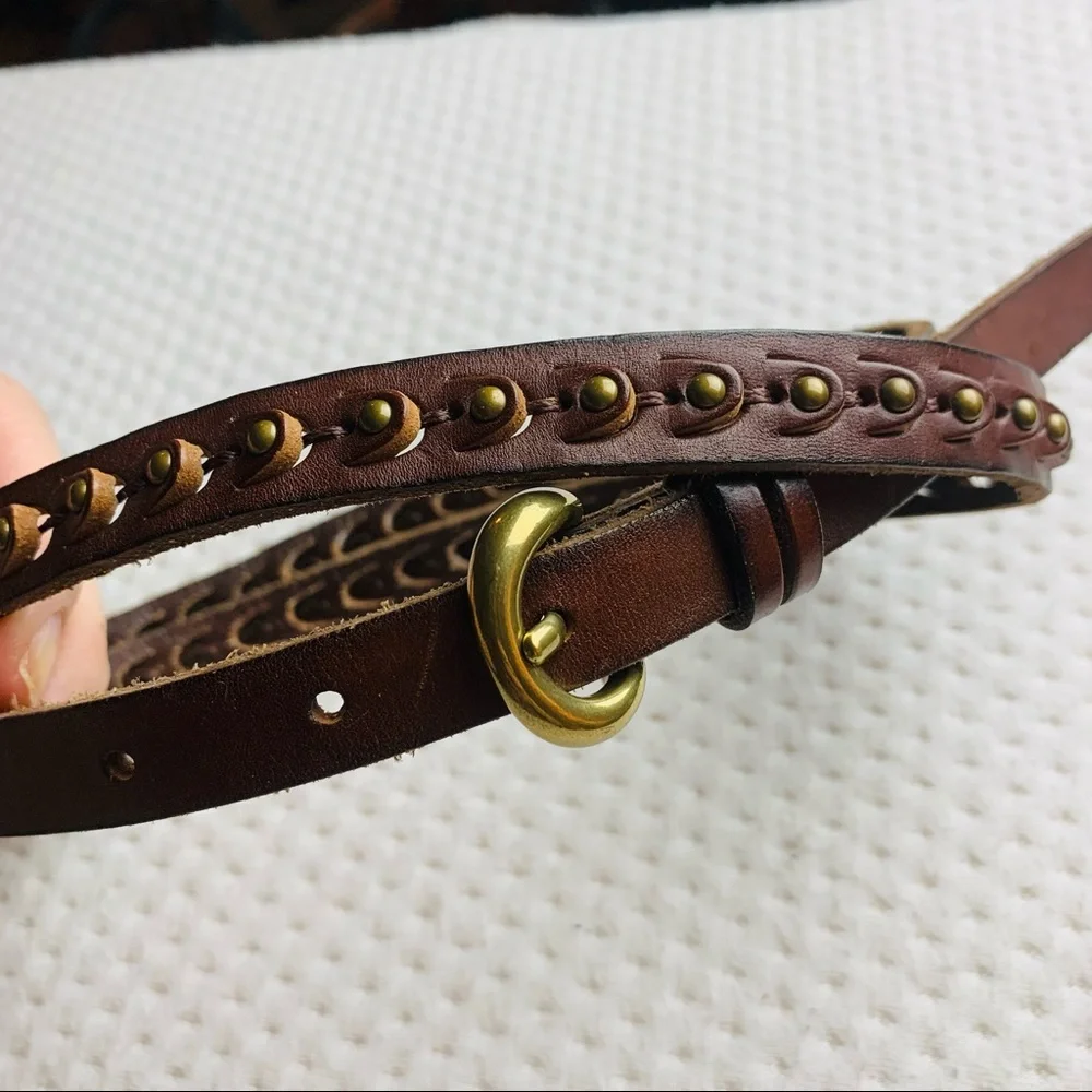 100% Leather belt Eddie Bauer size Large EUC - Picture 3 of 11
